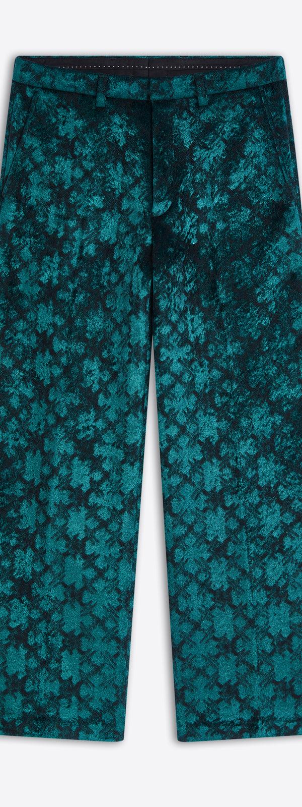 dries van noten Cropped jacquard pants PETROL