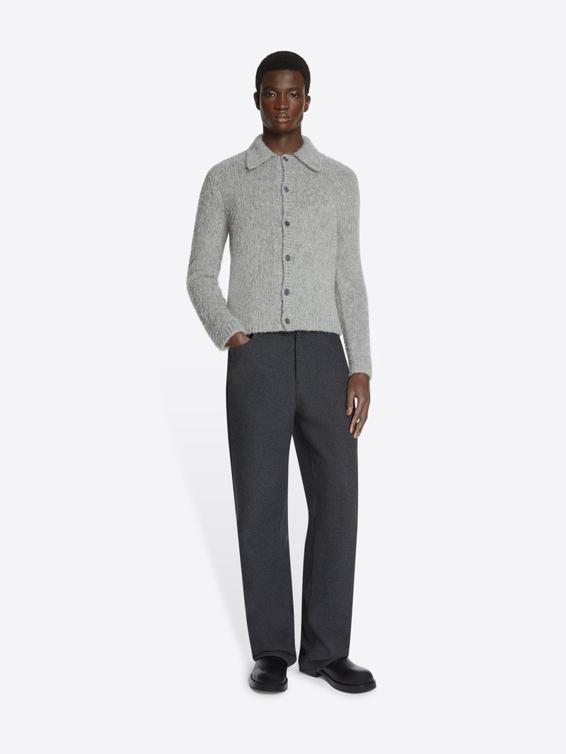 Dries Van Noten Cropped Wool Cardigan MID GREY