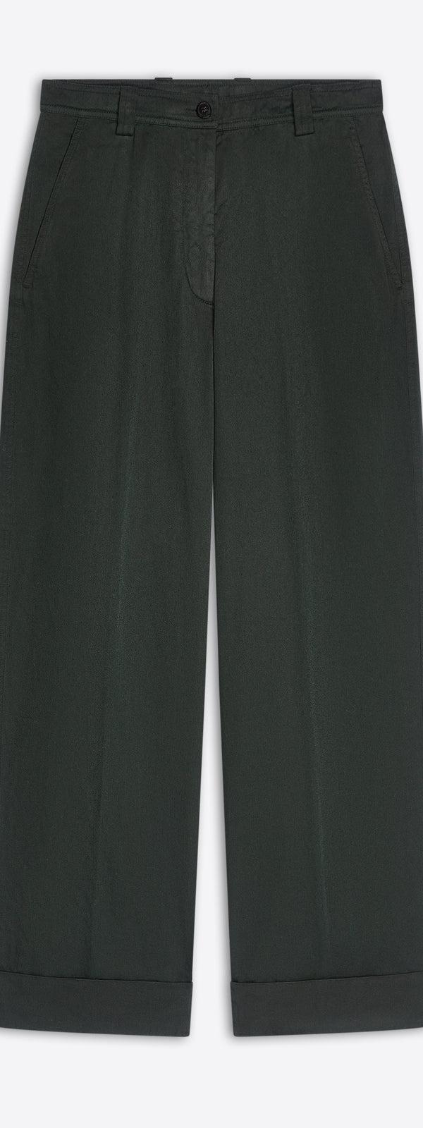 dries van noten Cuffed cotton pants DARK GREEN