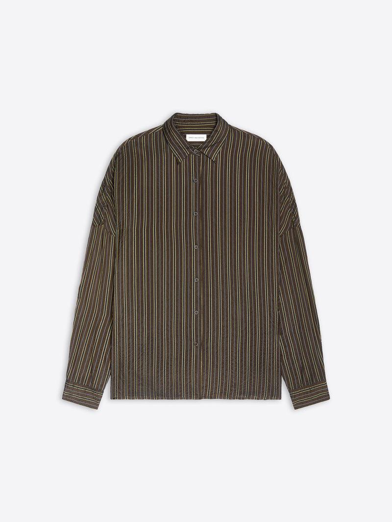 Dries Van Noten Cupro Cocoon Shirt BROWN