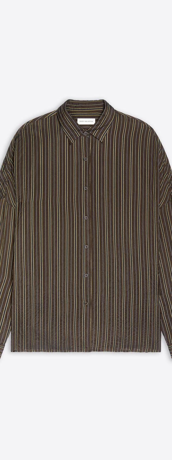 dries van noten Cupro cocoon shirt BROWN