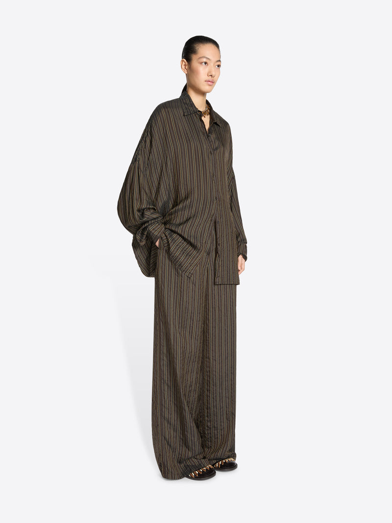 Dries Van Noten Cupro Cocoon Shirt BROWN