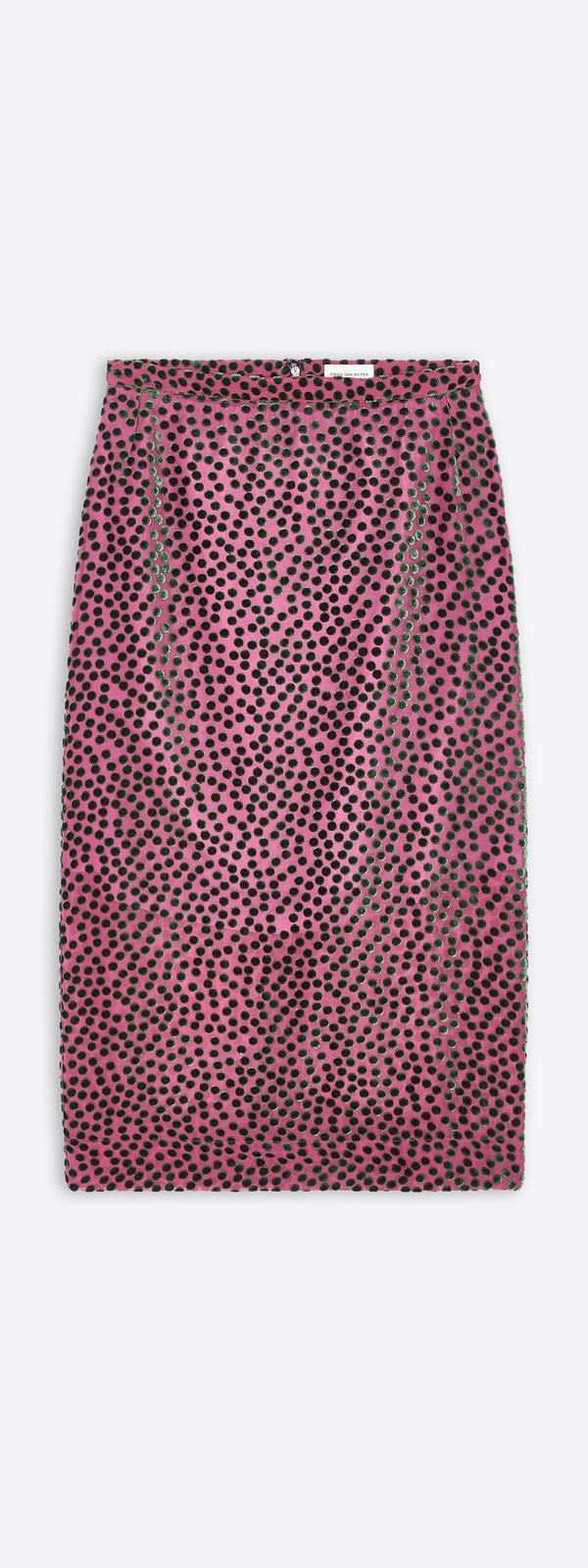 dries van noten Devoré skirt DARK PINK