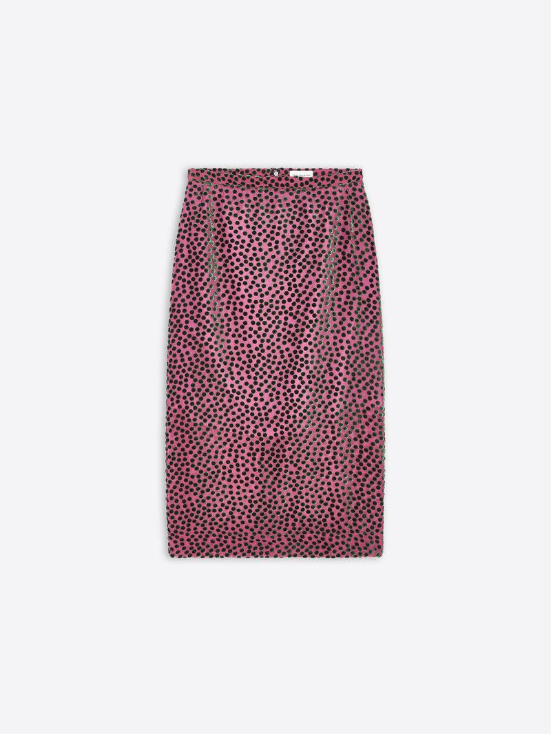 Dries Van Noten Devoré Skirt DARK PINK
