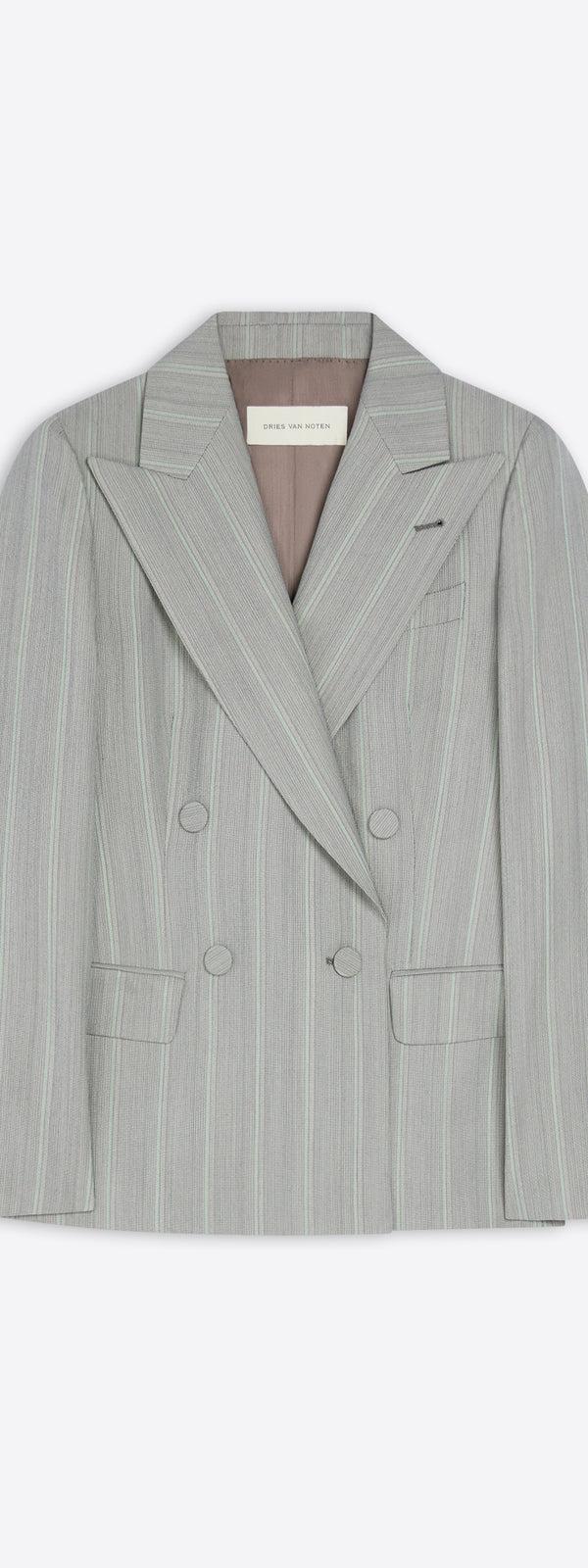 dries van noten Double breasted blazer GREEN