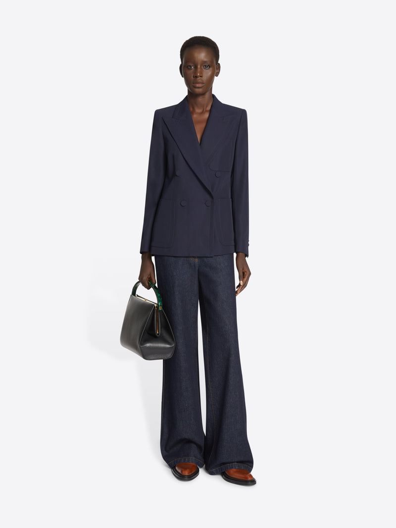 Dries Van Noten Double-breasted Blazer Navy