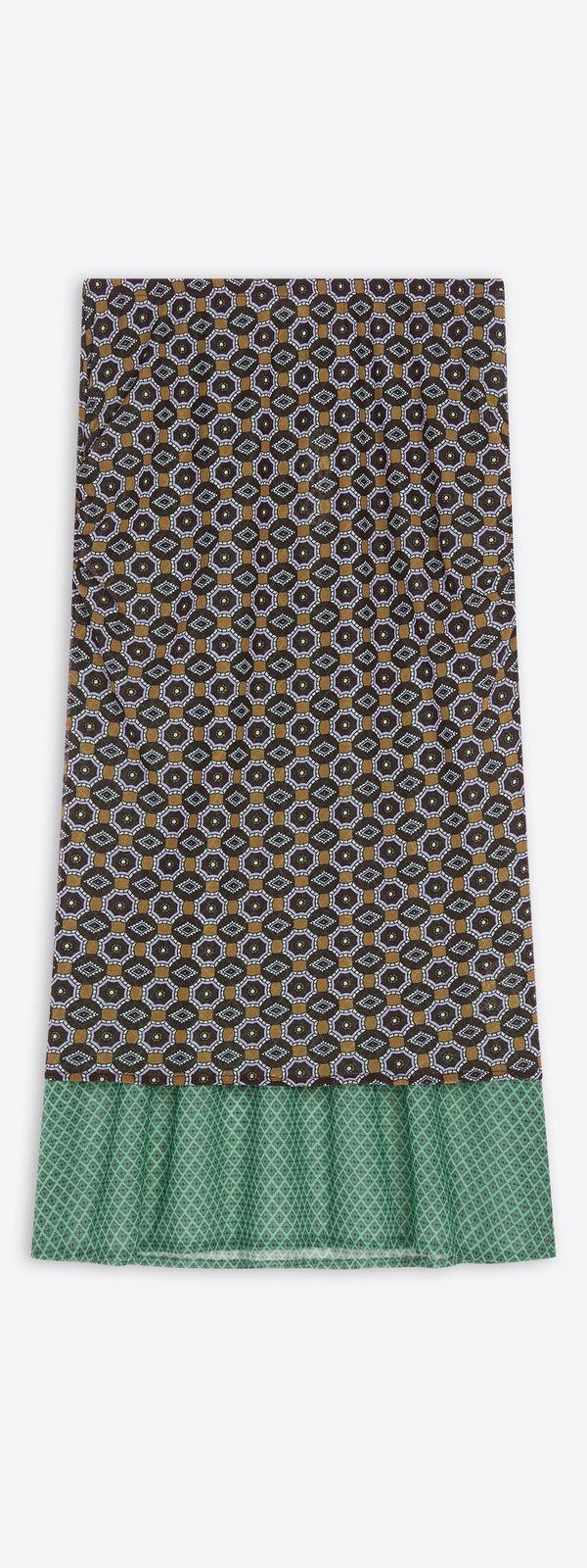 dries van noten Double layered skirt BROWN