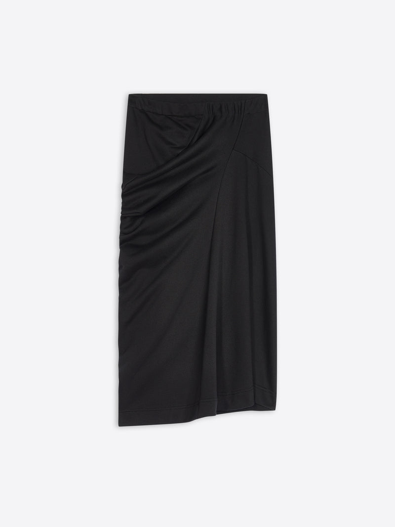 Dries Van Noten Draped Cotton Skirt Black