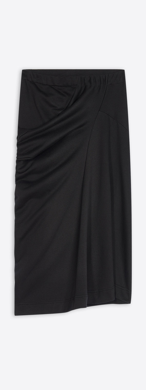 dries van noten Draped cotton skirt black