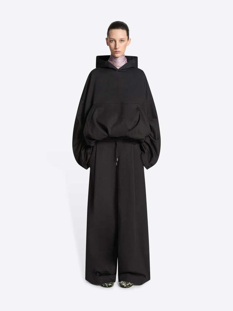 Dries Van Noten Draped Hoodie BLACK