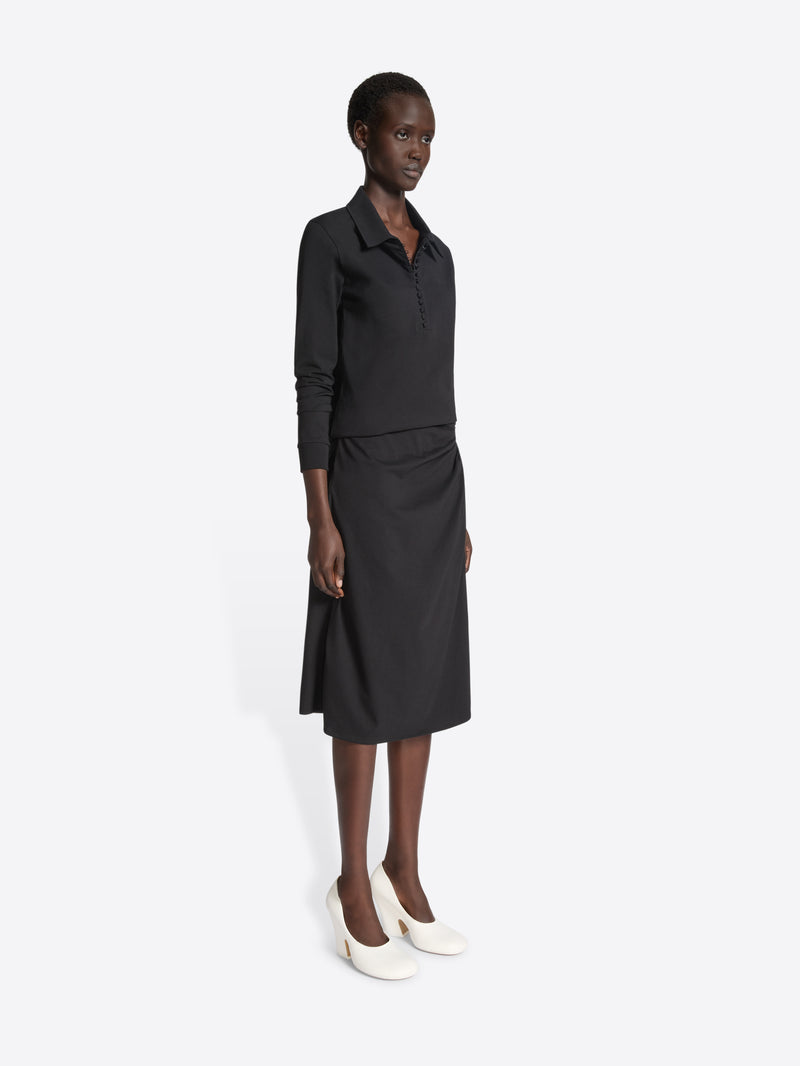 Dries Van Noten Draped Jersey Skirt BLACK