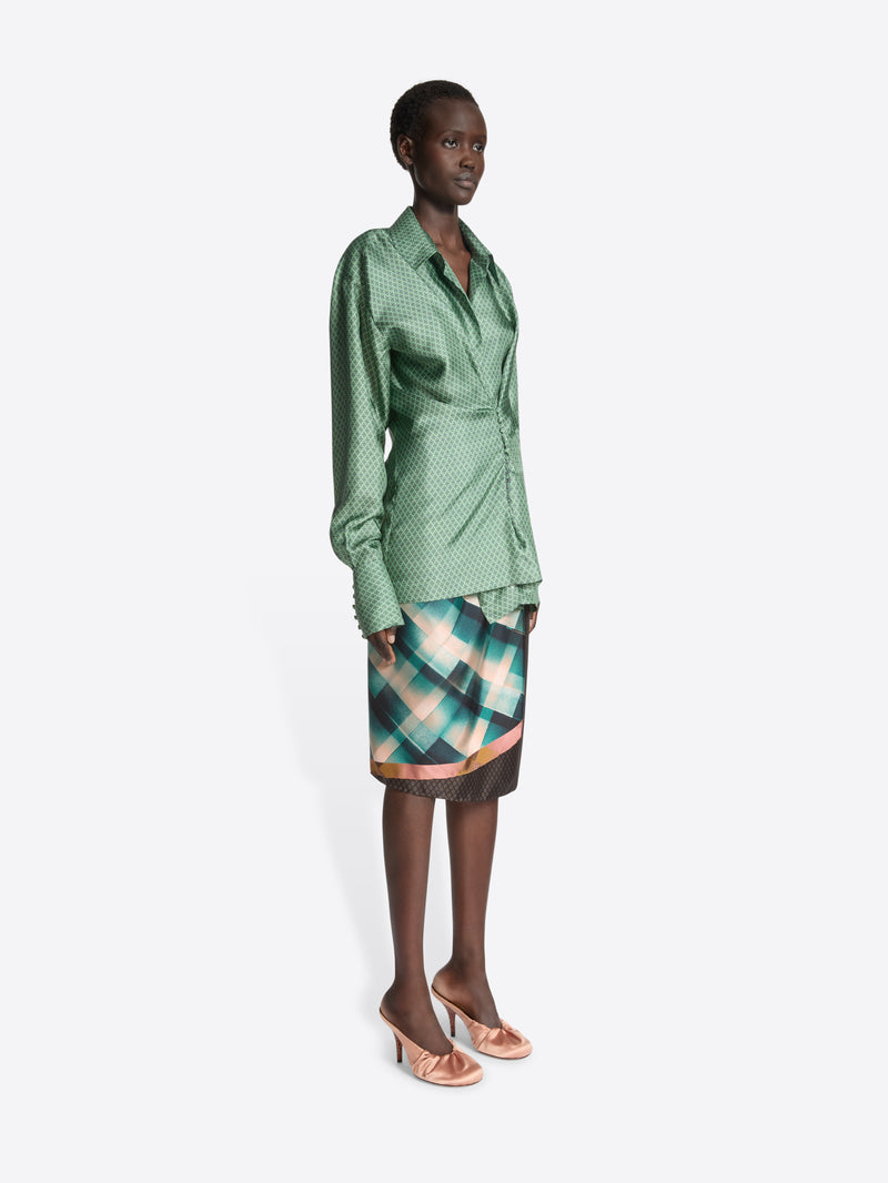 Dries Van Noten Draped Silk Blouse MINT