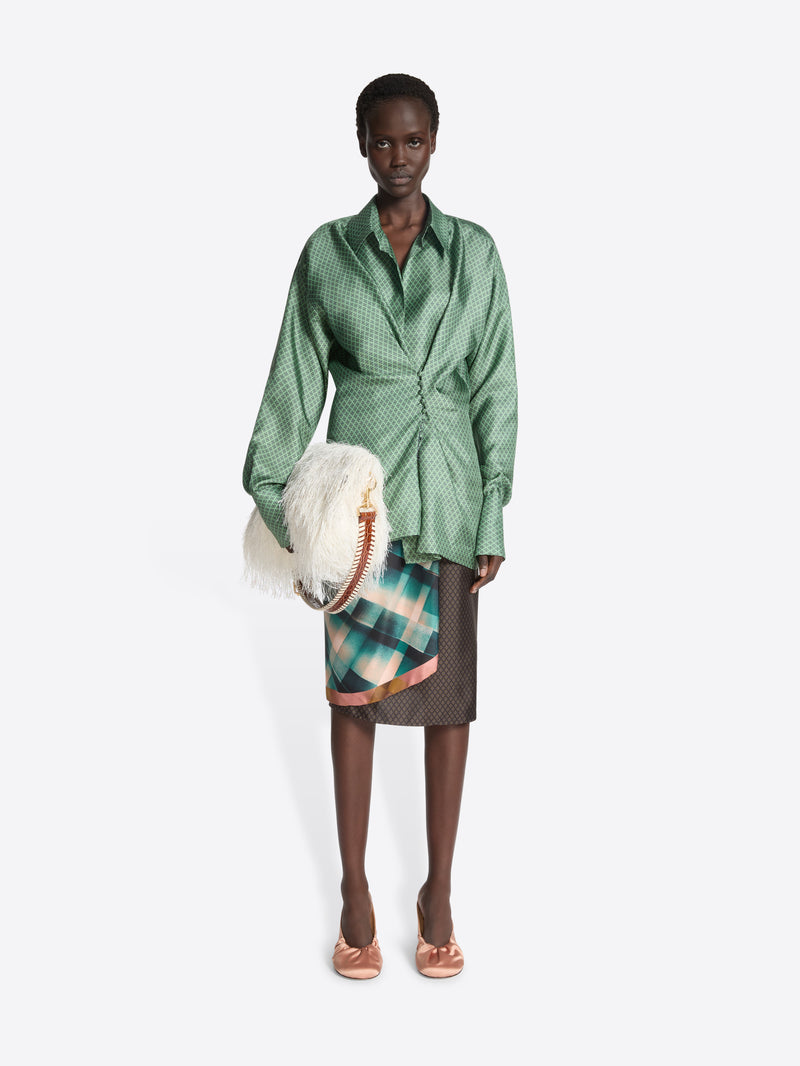 Dries Van Noten Draped Silk Blouse MINT
