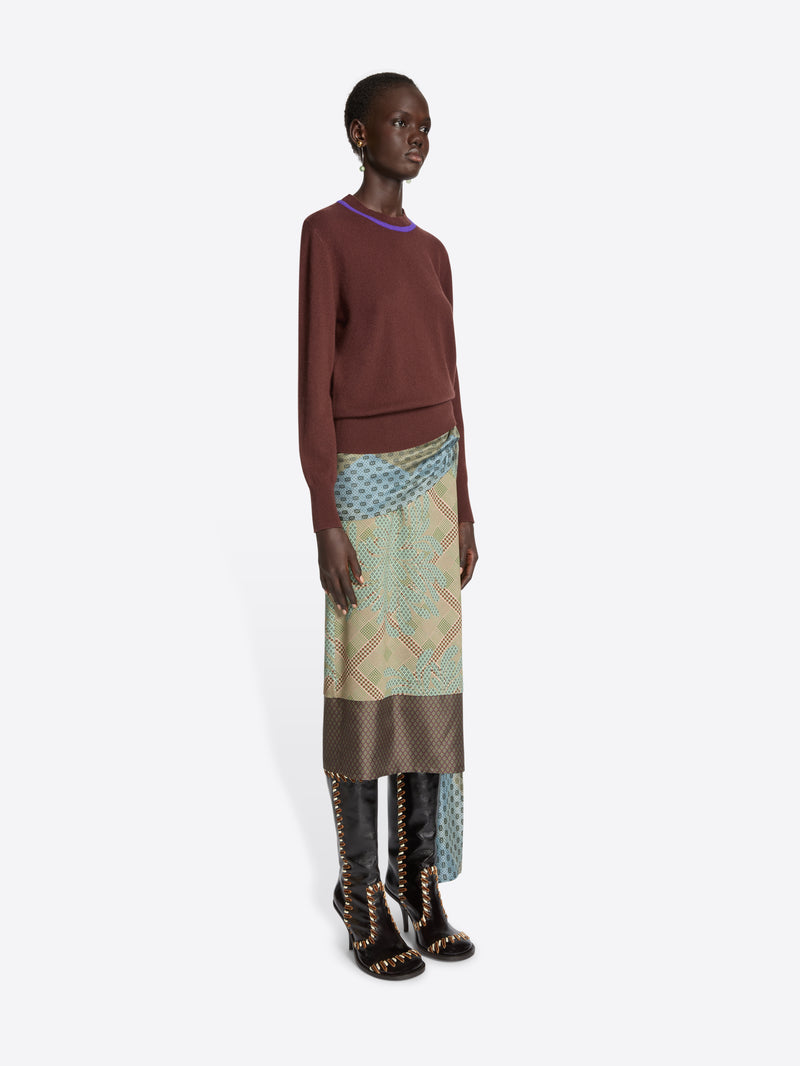 Dries Van Noten Draped Silk Skirt DESSIN A