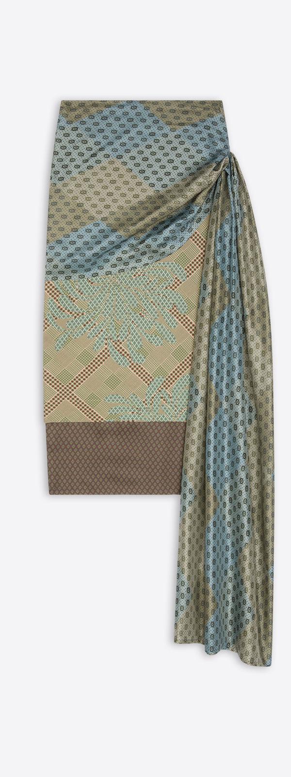 dries van noten Draped silk skirt DESSIN A