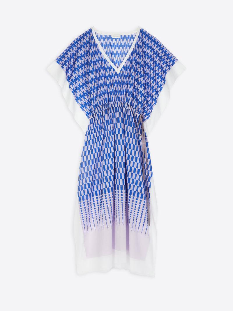 Dries Van Noten Drawstring Kaftan Blue