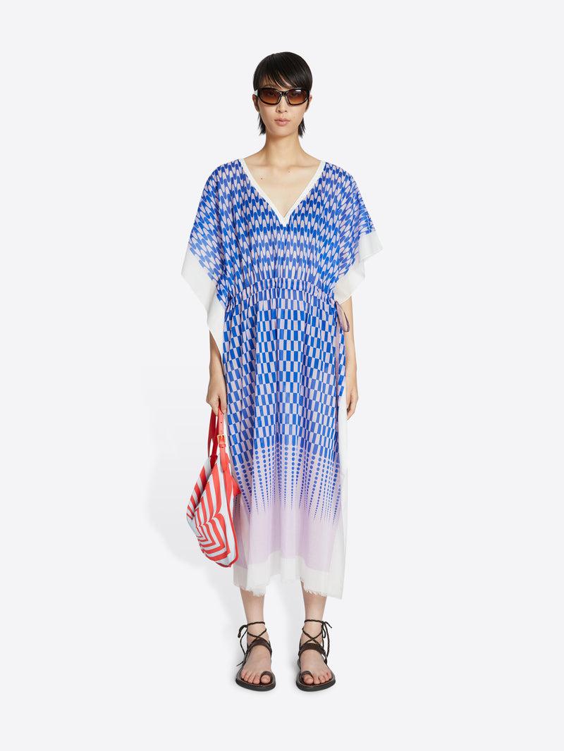 Dries Van Noten Drawstring Kaftan Blue