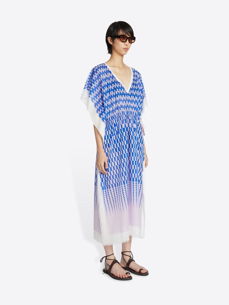 Dries Van Noten Drawstring Kaftan Blue