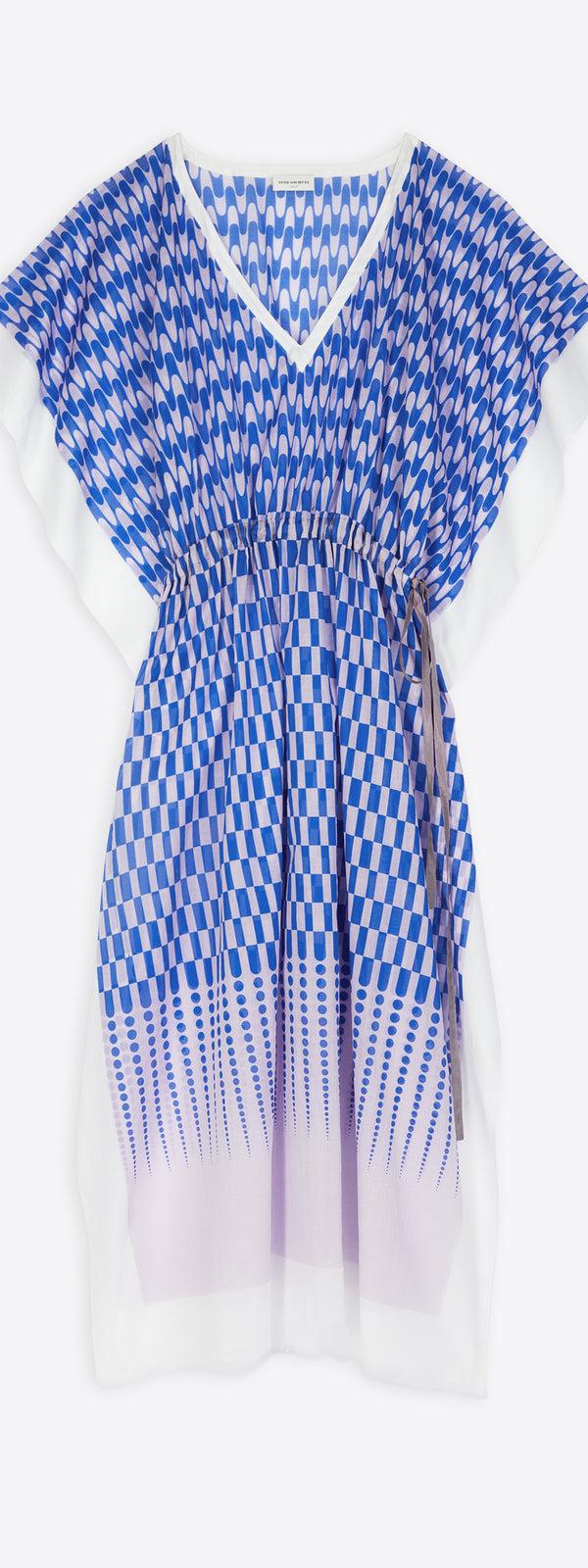 dries van noten Drawstring kaftan blue