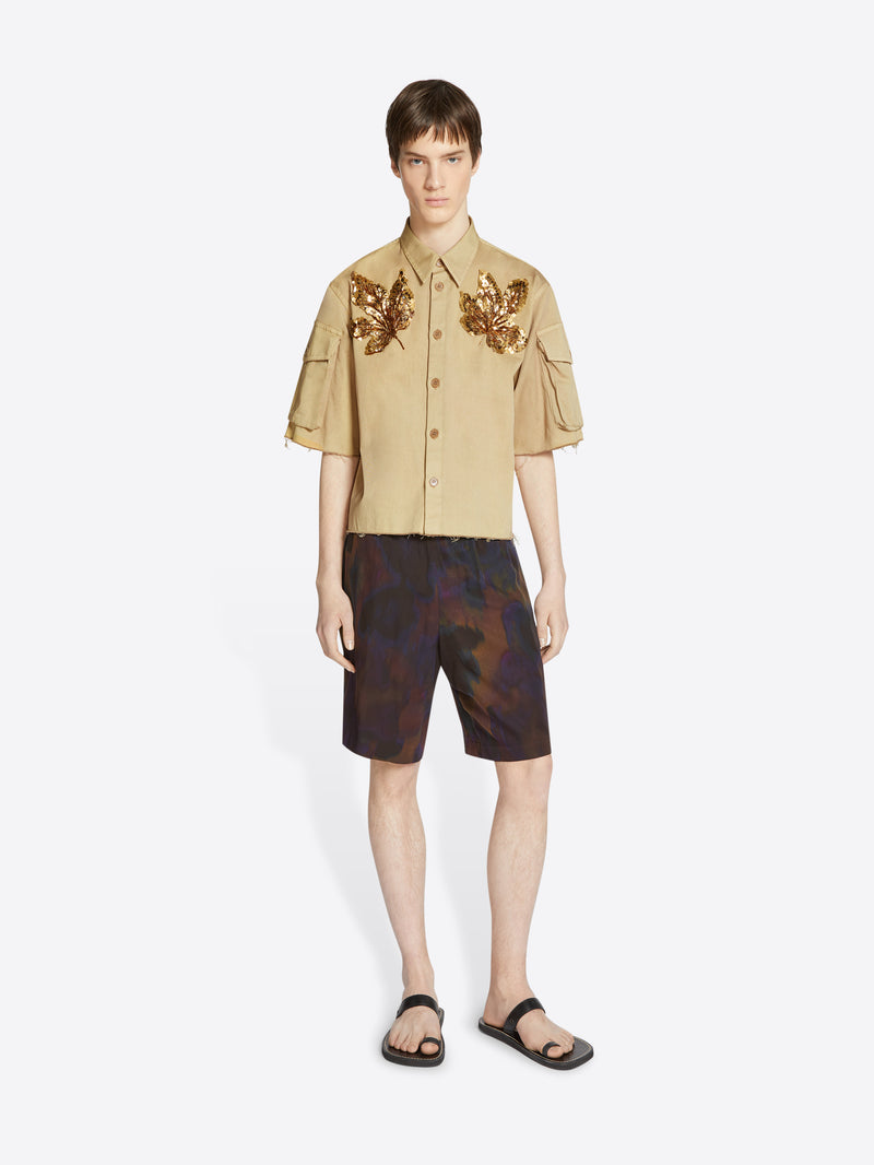 Dries Van Noten Drawstring Shorts Burgundy