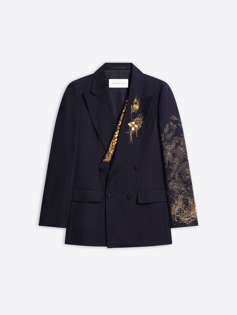 Dries Van Noten Embellished Blazer Navy