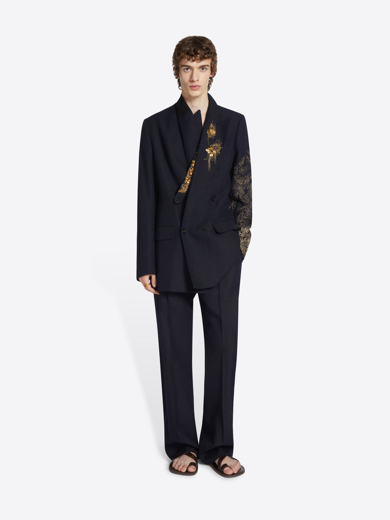 Dries Van Noten Embellished Blazer Navy