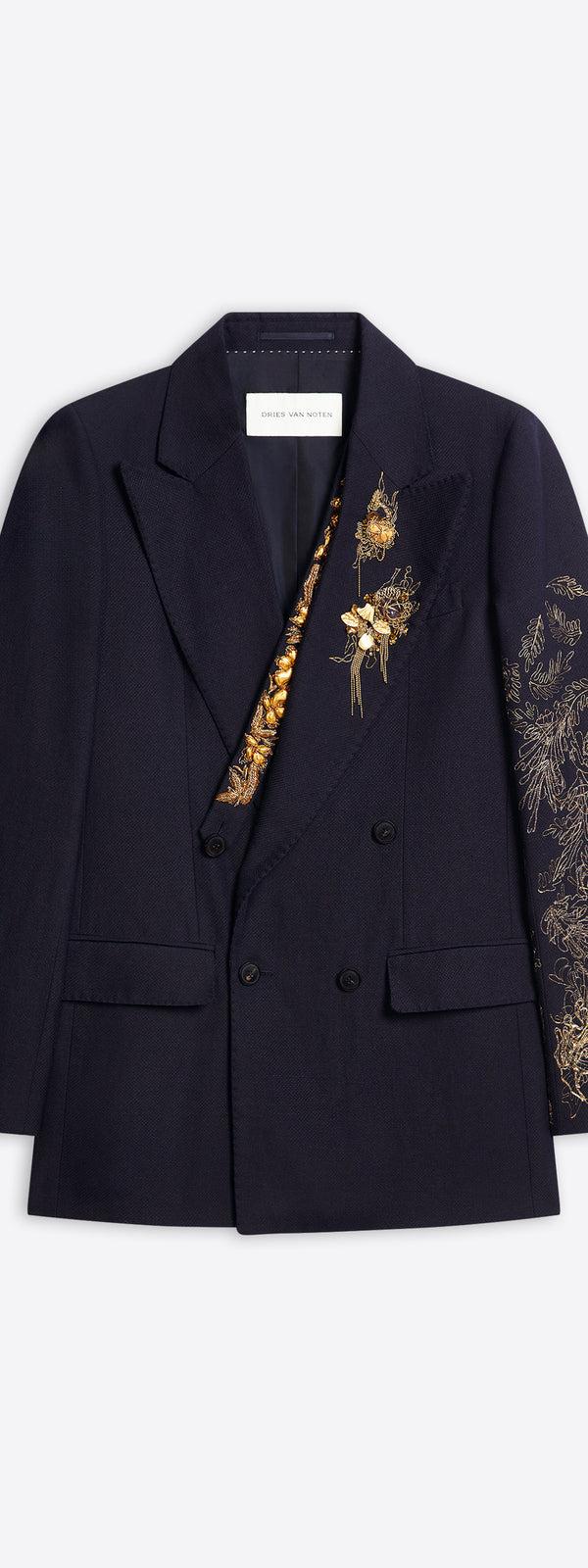 dries van noten Embellished blazer navy