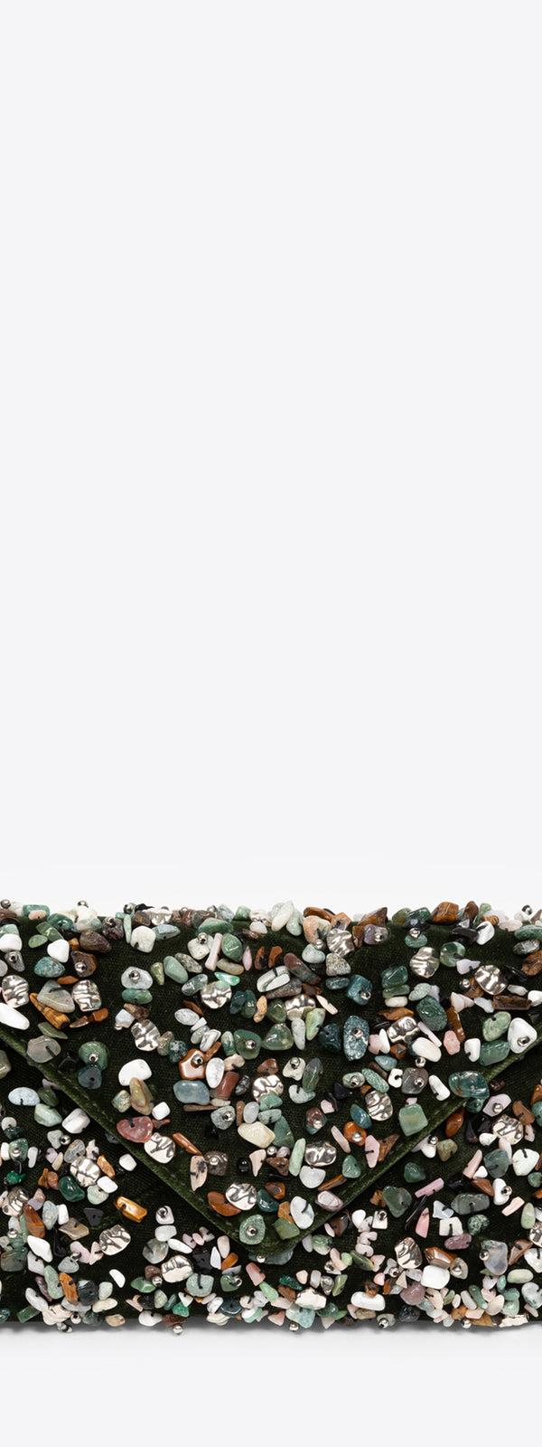 dries van noten Embellished envelope bag OLIVE