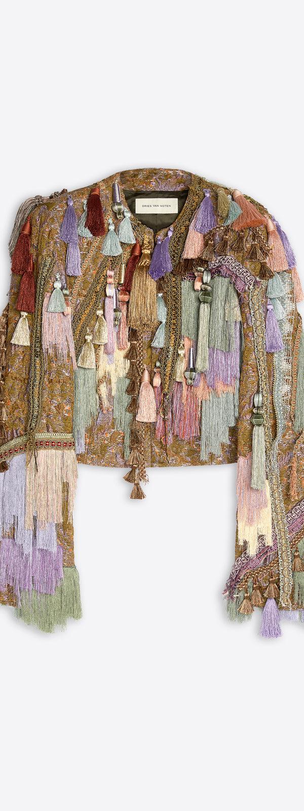 dries van noten Embellished jacket KHAKI