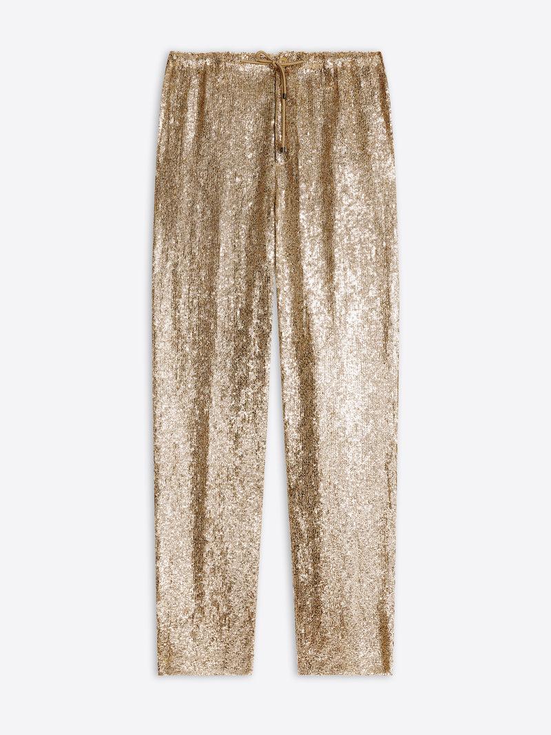 Dries Van Noten Embellished Pants Gold