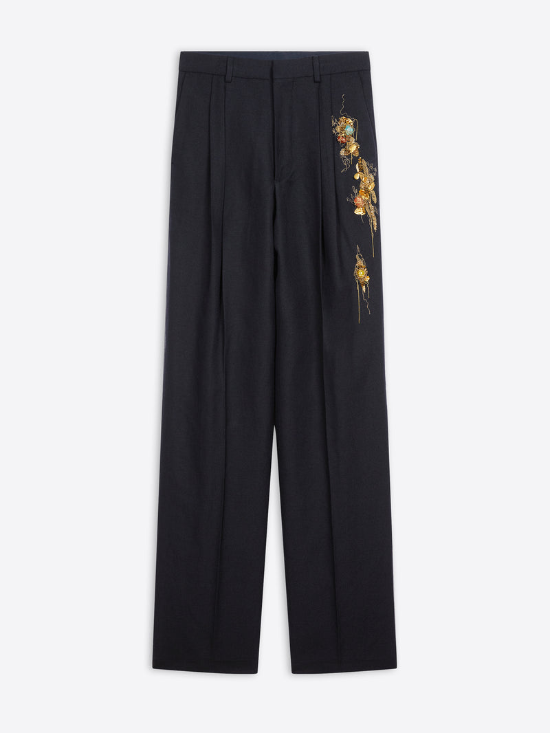 Dries Van Noten Embellished Pants Navy