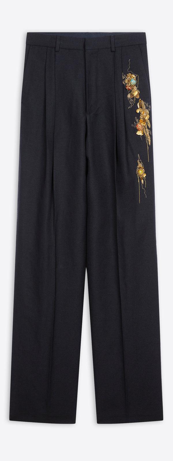 dries van noten Embellished pants navy
