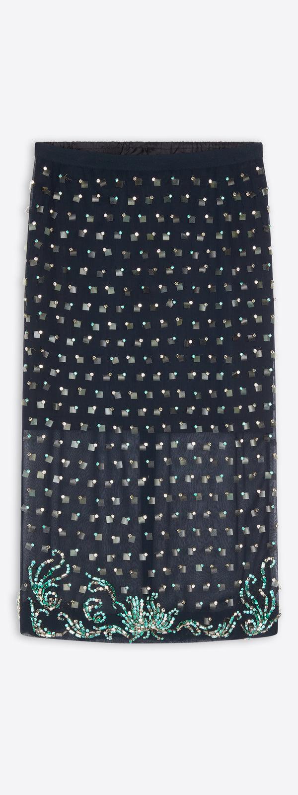 dries van noten Embellished skirt NAVY