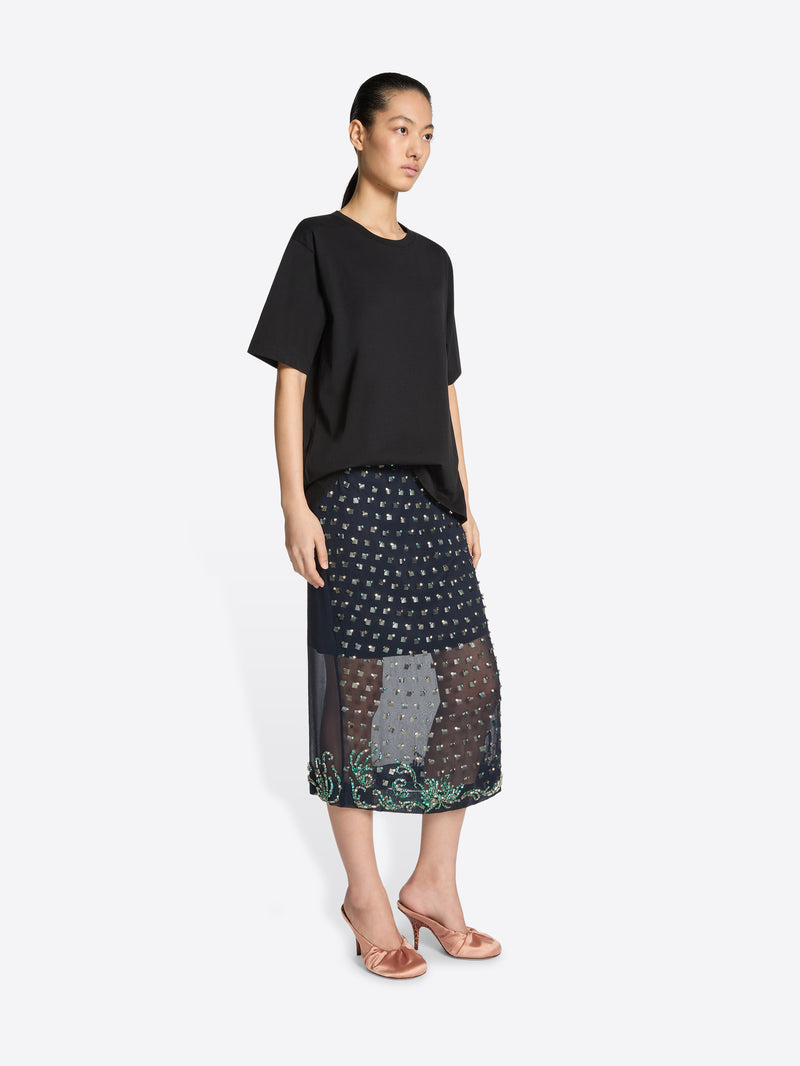 Dries Van Noten Embellished Skirt NAVY