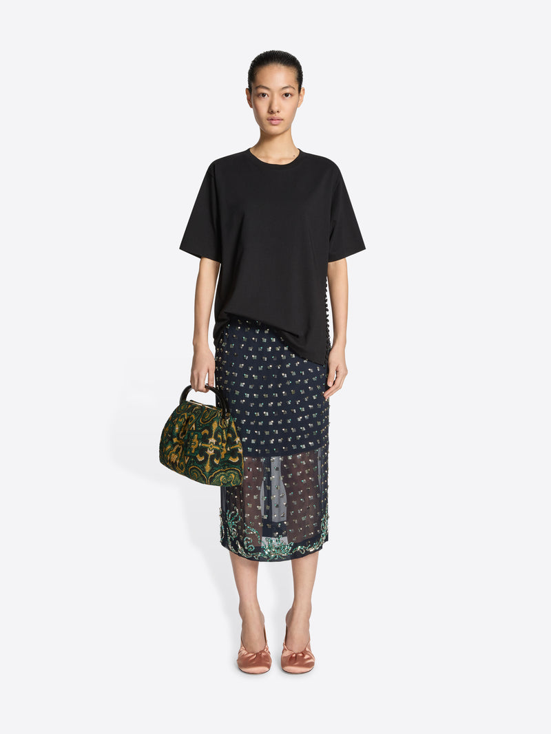 Dries Van Noten Embellished Skirt NAVY