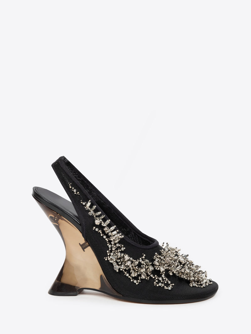 Dries Van Noten Embellished Slingback Pumps Black