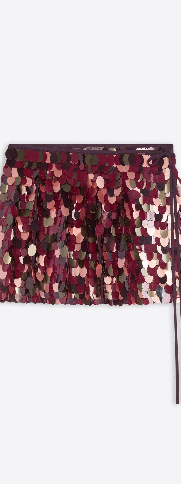 dries van noten Embellished wrap skirt BURGUNDY
