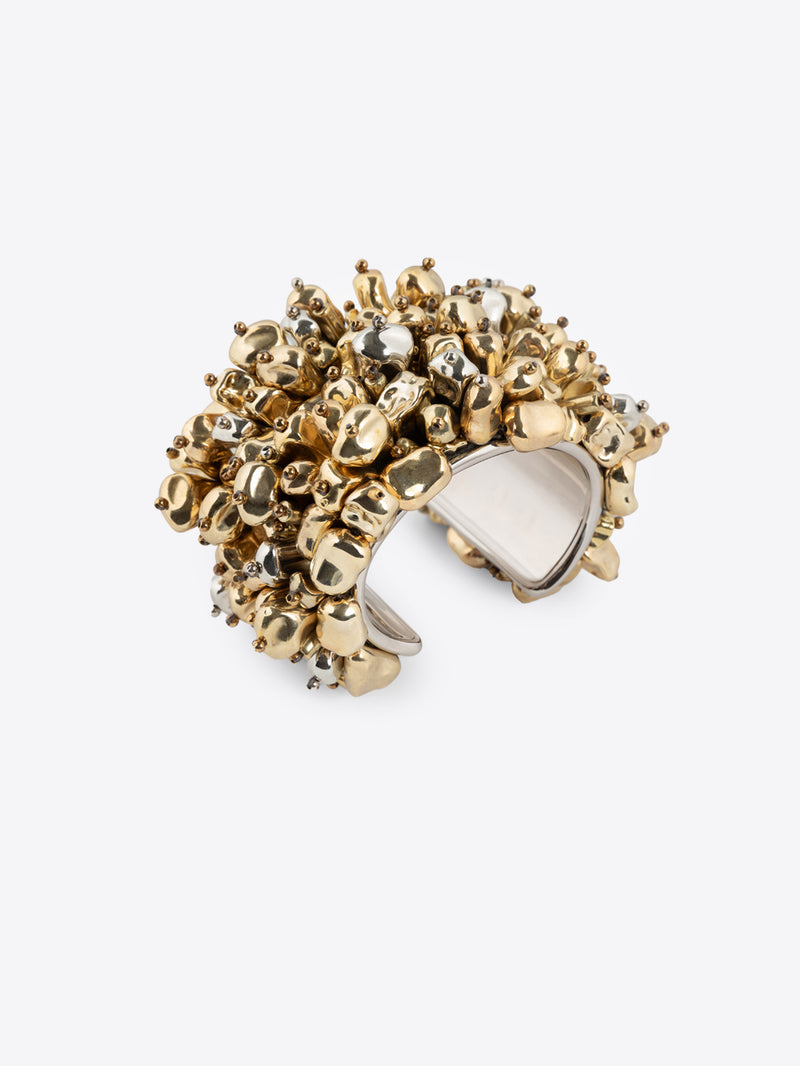 Dries Van Noten Embroidered Cuff Bracelet GOLD
