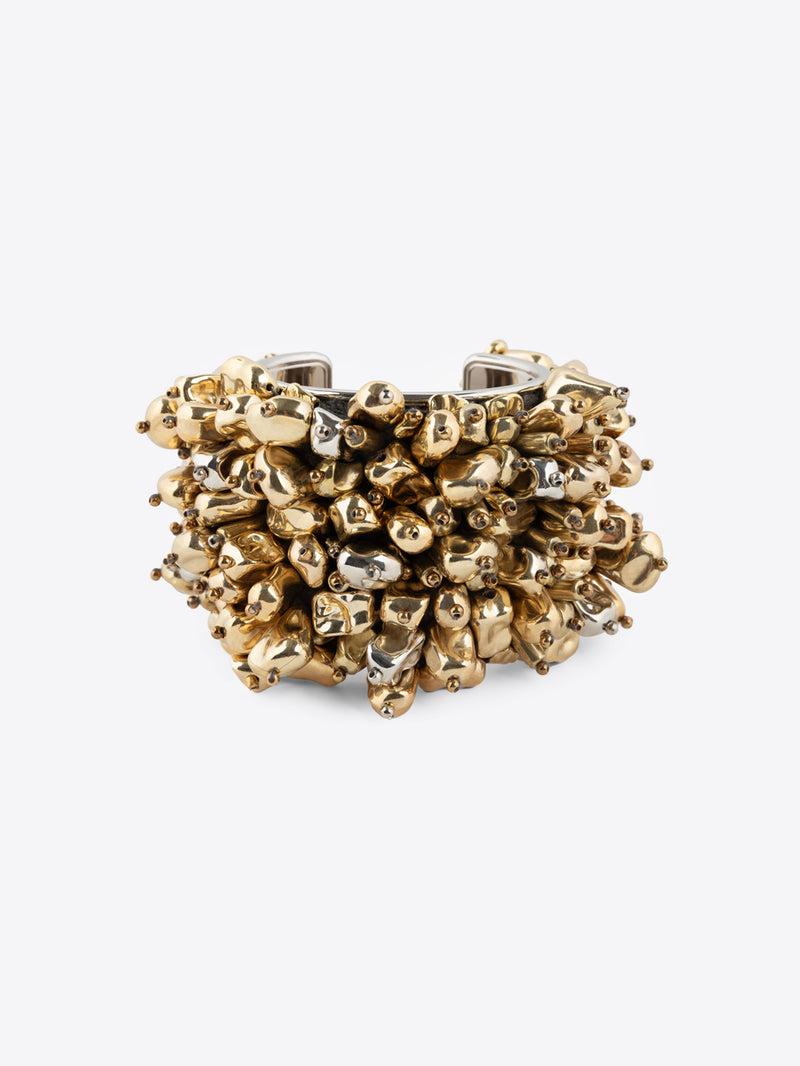 Dries Van Noten Embroidered Cuff Bracelet GOLD