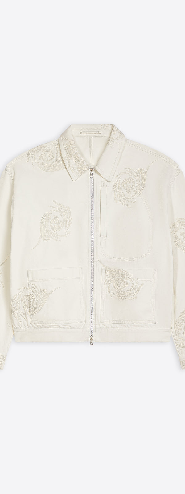 dries van noten Embroidered denim jacket off white