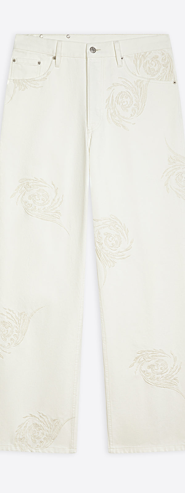 dries van noten Embroidered jeans off white