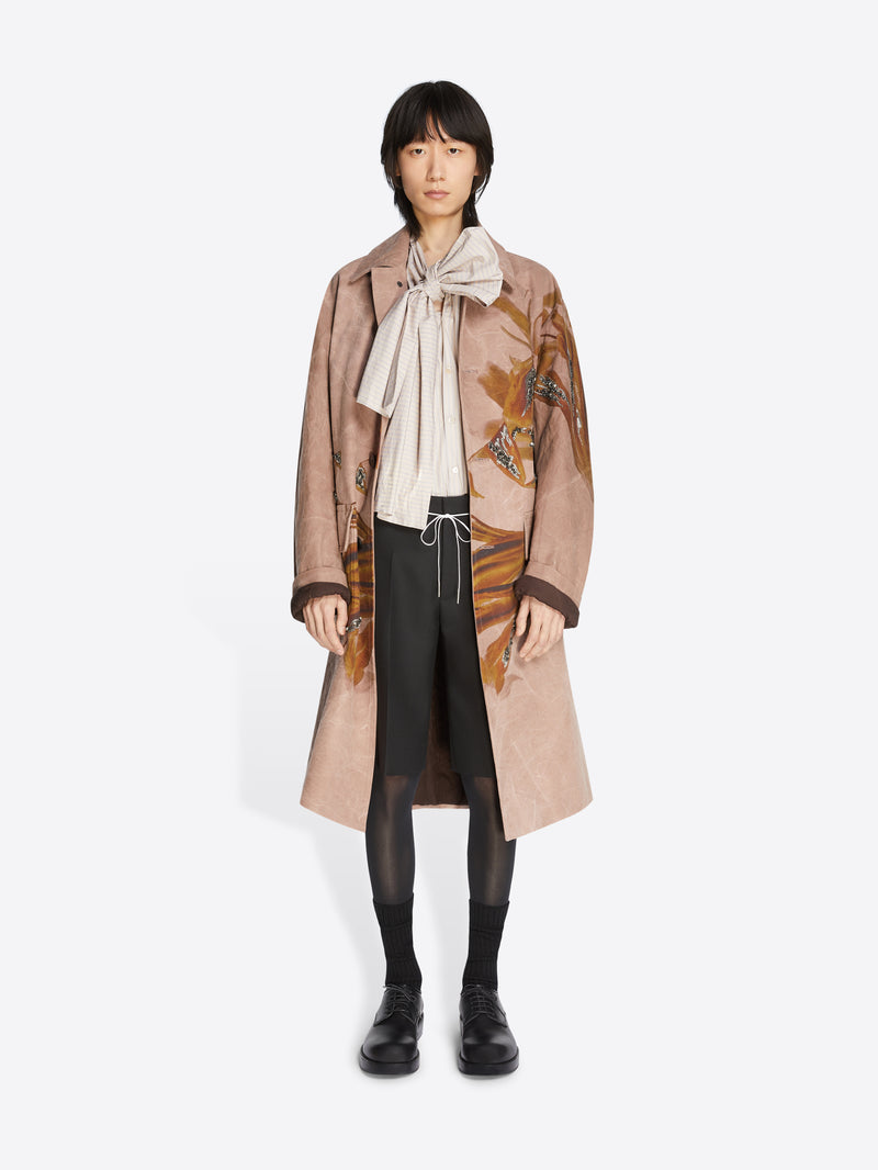 Dries Van Noten Embroidered Mac OLD ROSE