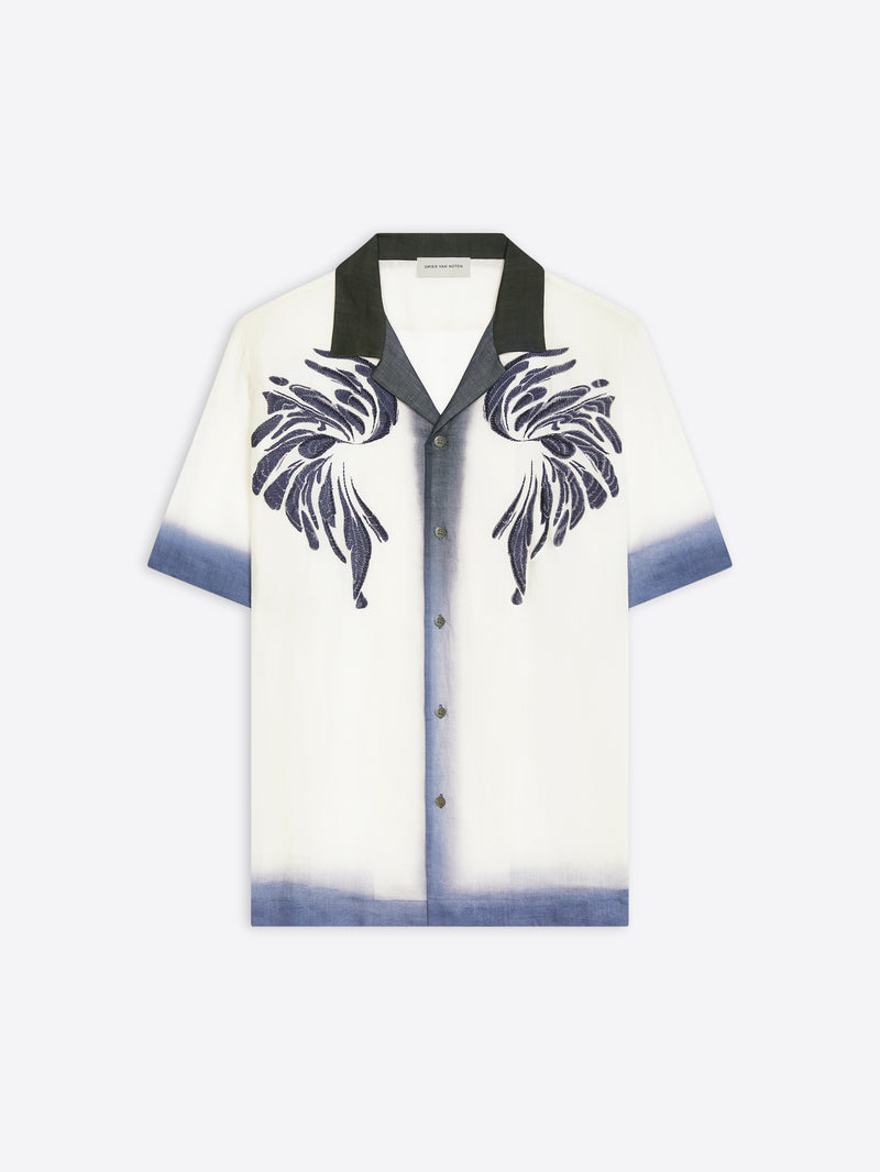 Dries Van Noten Embroidered Shirt Navy
