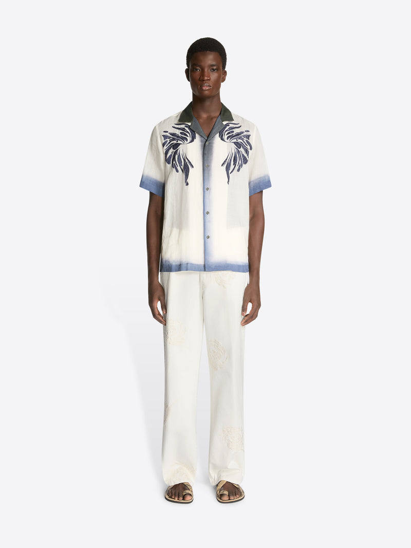 Dries Van Noten Embroidered Shirt Navy