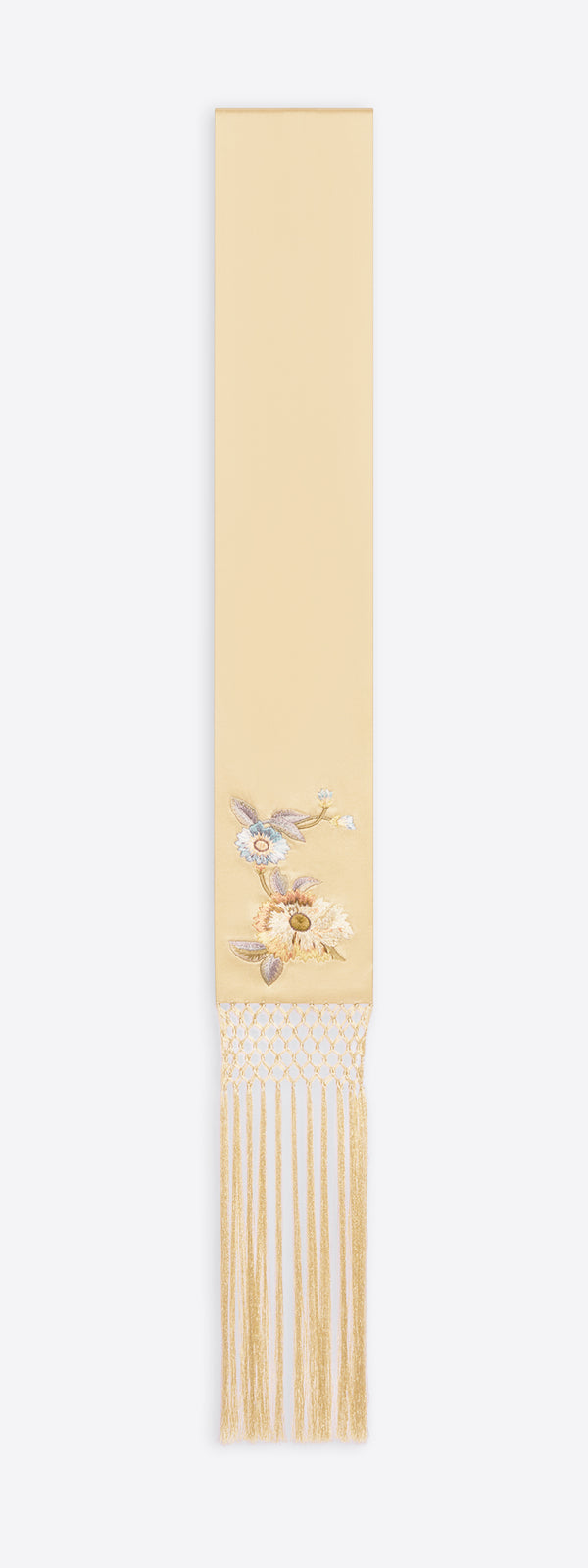 dries van noten Embroidered silk scarf CHAMPAGNE