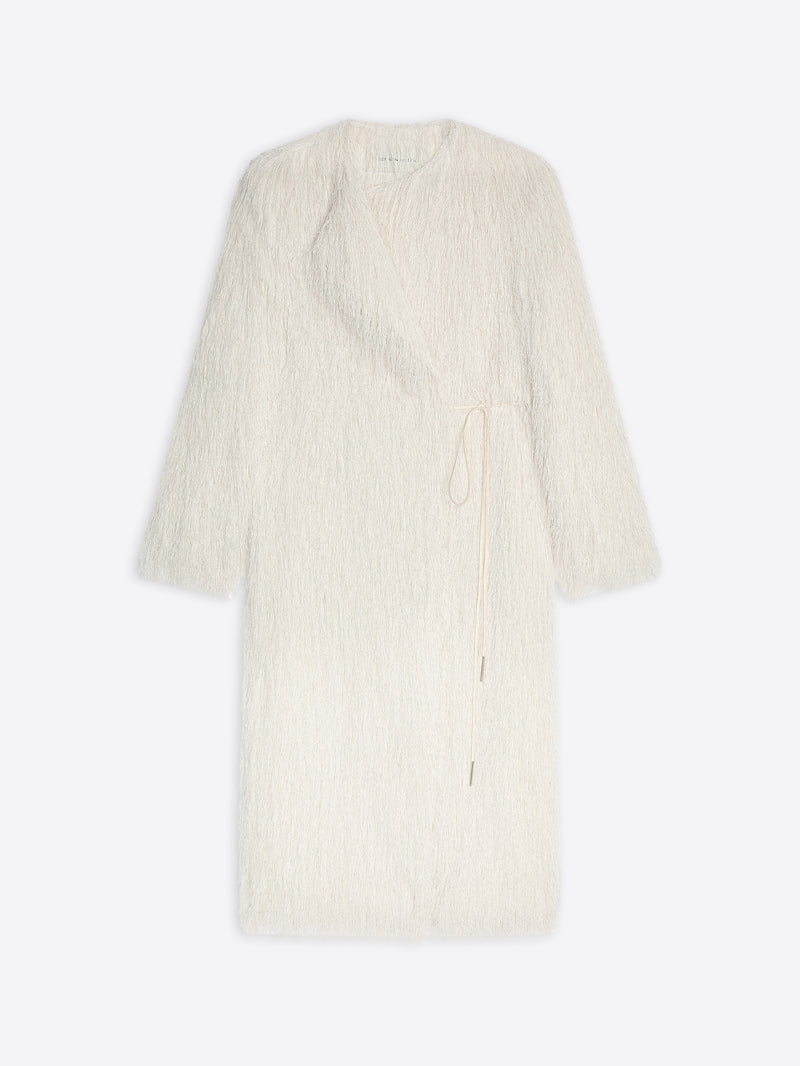 dries Van Noten Fringed Coat WHITE