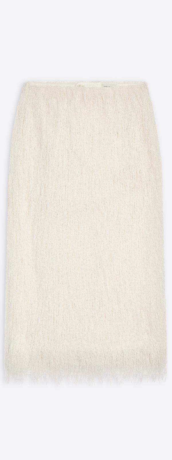 dries van noten Fringed skirt WHITE
