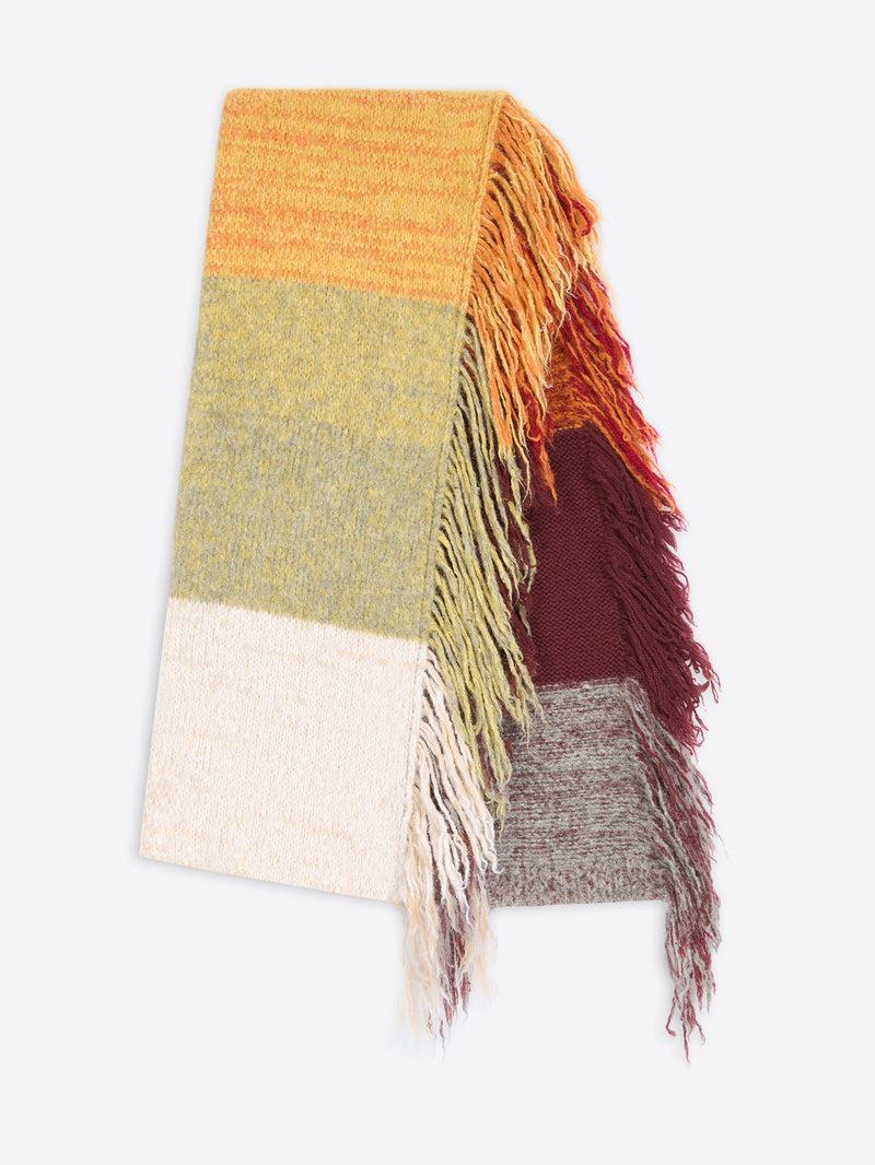 Dries Van Noten Fringed Wool Scarf MUSTARD