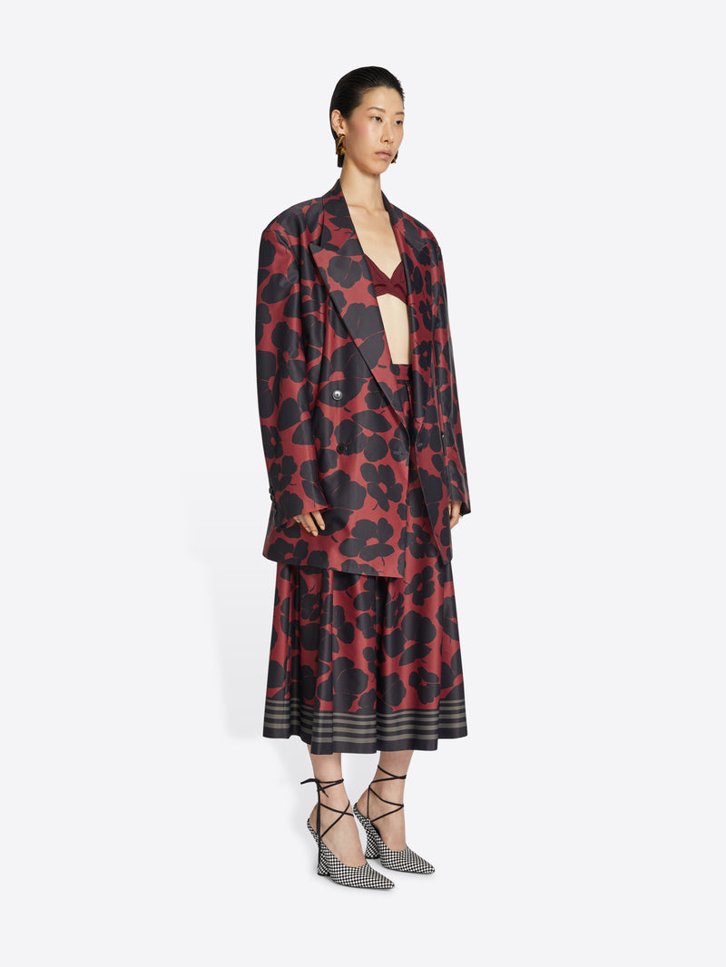 Dries Van Noten Full A-line Skirt Red