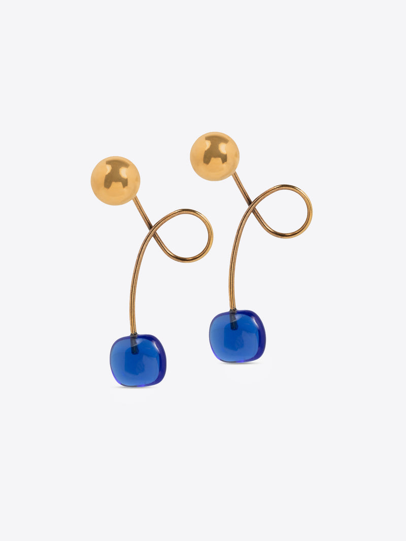 Dries Van Noten Glass Stud Earrings Blue